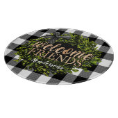 バッファローチェック白黒ボクウッドリース カッティングボード (角)