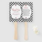 バッファローチェック白黒結婚プレイドありがとう ハンドファン (正面&裏面)