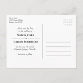 バッファローチェック矢印モノグラム写真日付を保存 案内ポストカード (裏面)