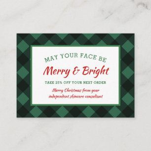 バッファローチェック素朴クリスマスクーポンスキンケア 名刺