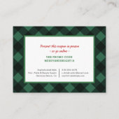 バッファローチェック素朴クリスマスクーポンスキンケア 名刺 (裏面)