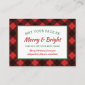 バッファローチェック素朴クリスマスクーポンスキンケア 名刺 (正面)