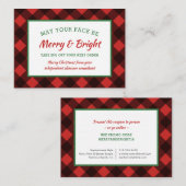 バッファローチェック素朴クリスマスクーポンスキンケア 名刺 (正面/裏面)