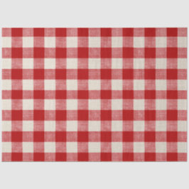 バッファローチェック赤いデコップページ紙 薄葉紙