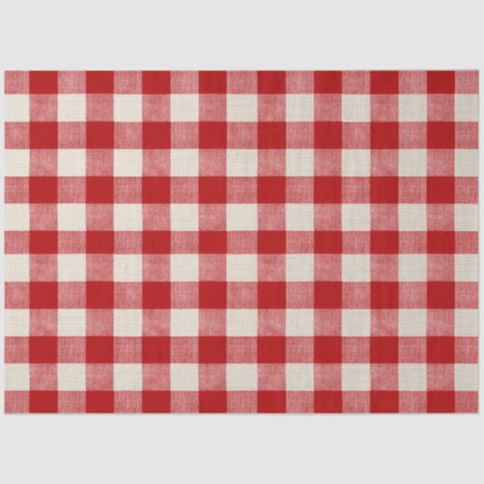 バッファローチェック赤いデコップページ紙 薄葉紙 (正面)