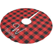バッファローチェック赤い格子柄モノグラムブラシポリエステル