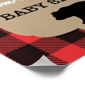 バッファローチェック赤ちゃんシャワー歓迎サイン ポスター (角)