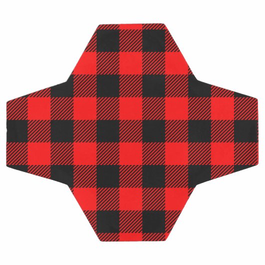 バッファローチェック赤と黒のランバージャックプレイドデコール サッカーボール (フラット)