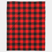 バッファローチェック赤と黒のランバージャックプレイドデコール フリースブランケット (正面)