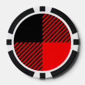 バッファローチェック赤と黒のランバージャックプレイドデコール ポーカーチップ (正面)