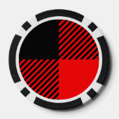 バッファローチェック赤と黒のランバージャックプレイドデコール ポーカーチップ (裏面)