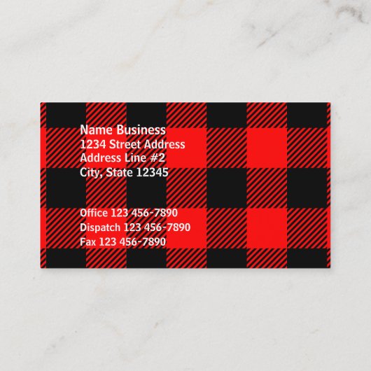 バッファローチェック赤と黒のランバージャックプレイドデコール 名刺 (裏面)