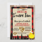 バッファローチェック赤Sのおもしろい友達との誕生日 招待状 (正面)