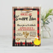 バッファローチェック赤Sのおもしろい友達との誕生日 招待状 (スタンド正面)