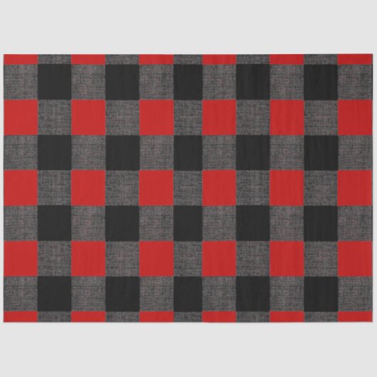 バッファローチェック黒と赤 薄葉紙 (正面)