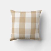 バッファローチェック – ニュートラルタンホワイト装飾用クッション クッション (裏面)