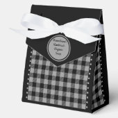 バッファローチェック - ブラックとグレー - 4x2x5 テント フェイバーボックス (正面)