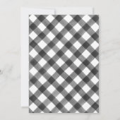 バッファローチェック ブラック＆ホワイト ラスティック ブライズシャワー 招待状 (裏面)
