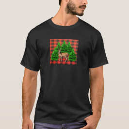 バッファローチェック ホリデー フォレスト シカ Tシャツ