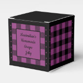 バッファローチェック – 紫と黒 – クラシック フェイバーボックス (正面サイド)