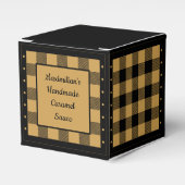 バッファローチェック – 金ゴールドとブラック – クラシック フェイバーボックス (正面サイド)