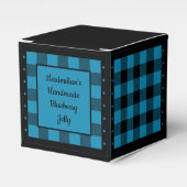 バッファローチェック – 青と黒 – クラシック フェイバーボックス (正面サイド)