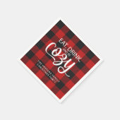 バッファローチェックplaid飲み食べ物居心地の良いクリスマス スタンダードカクテルナプキン (角)