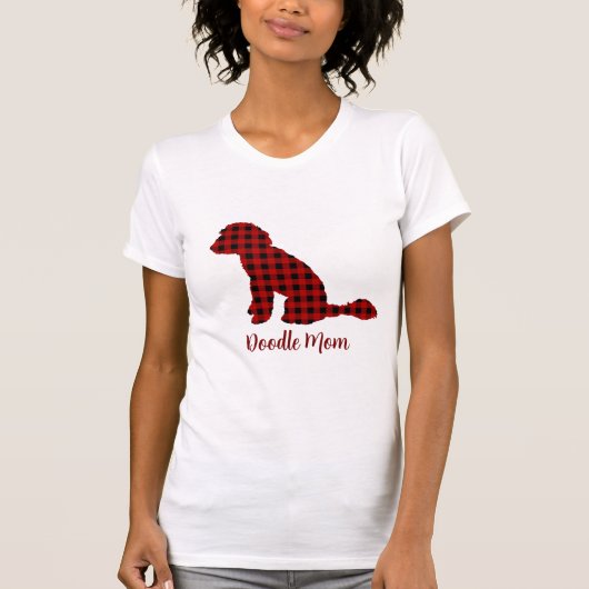 バッファローチェックPlaid T-ShでドードルママLabradoodle Tシャツ (正面)