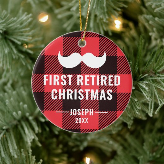 バッファローチパーソナライズされたェックリタイアギフト セラミックオーナメント (ツリー)