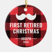 バッファローチパーソナライズされたェックリタイアギフト セラミックオーナメント (正面)