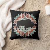 バッファロートリバル先住民デザイン クッション (ブランケット)