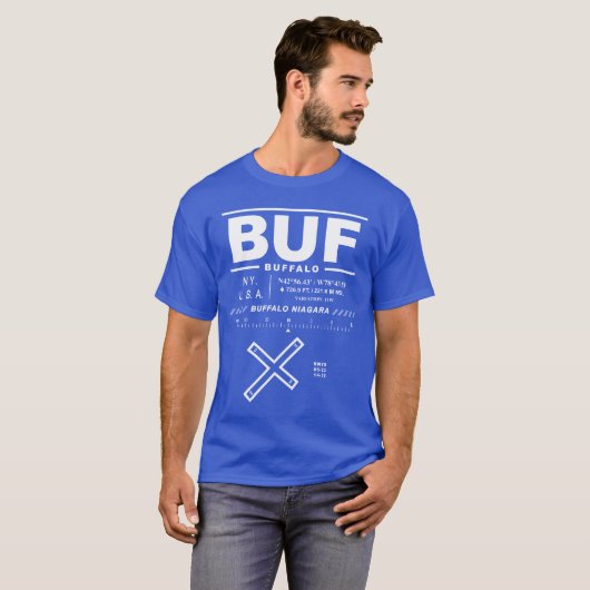 バッファローナイアガラ国際的空港BUF Tシャツ (正面フル)