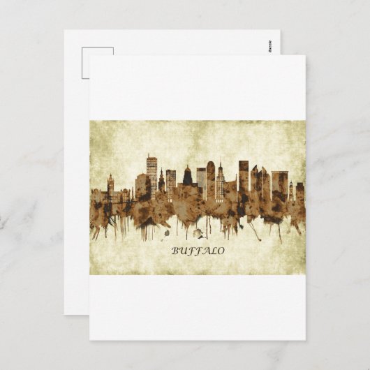 バッファローニューヨークの街並 シーズンポストカード (正面/裏面)