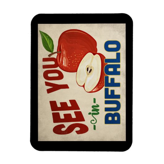 バッファローニューヨークアップル – ヴィンテージ旅行 マグネット (縦)