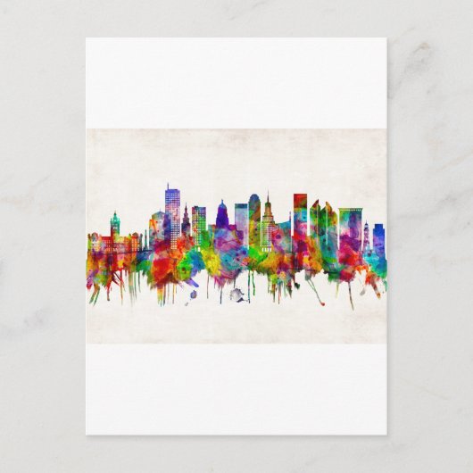 バッファローニューヨークスカイライン シーズンポストカード (正面)