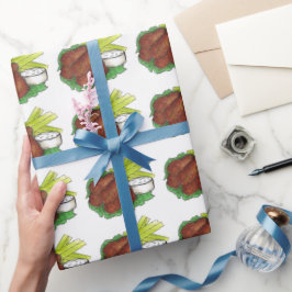 バッファローニューヨークスパイシーBBQチキンウィンググルメ ラッピングペーパー