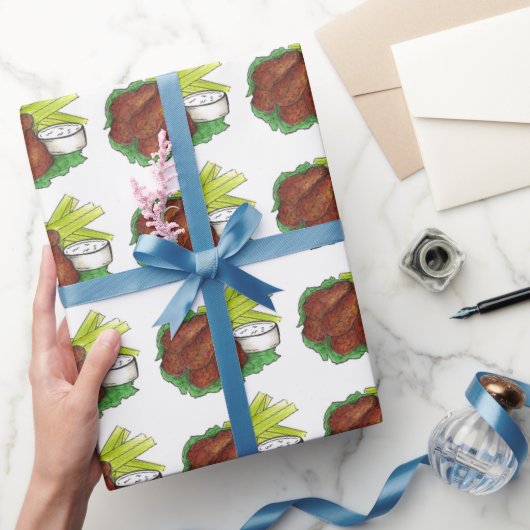 バッファローニューヨークスパイシーBBQチキンウィンググルメ ラッピングペーパー (ギフト)