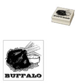 バッファローニューヨークスパイシーBBQチキンウィングバー食品 ラバースタンプ (押印)