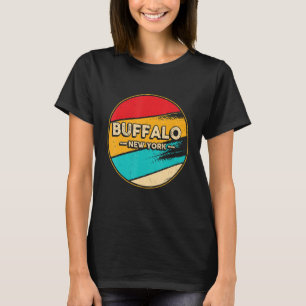 バッファローニューヨークレトロヴィンテージサンセットアメリカ州バフ Tシャツ
