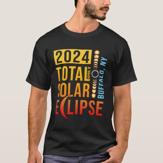 バッファローニューヨーク太陽の皆既食2024 Tシャツ (正面)