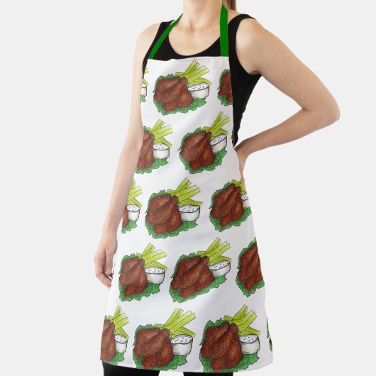 バッファローニューヨークBBQチキンウイングセロリスティック エプロン (インサイチュ)