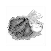 バッファローニューヨークNYホットチキンウイングセロリ ラバースタンプ (インプリント)