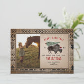 バッファローバイソンの麻のクリスマスツリー写真 シーズンカード (スタンド正面)