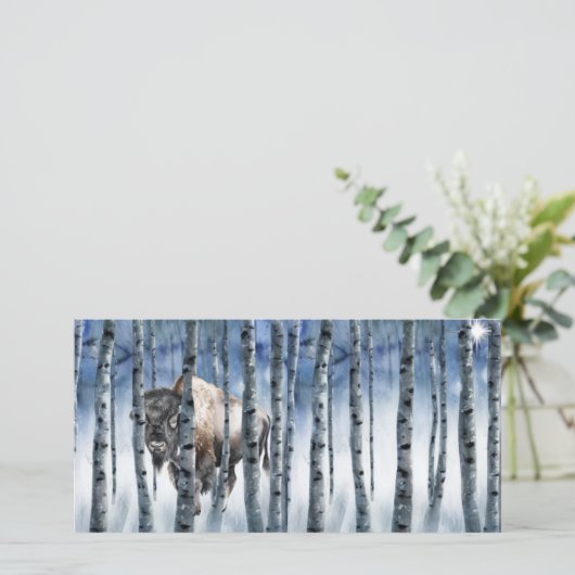 バッファローバイソンウィンターウッズクリスマスカード シーズンカード (スタンド正面)