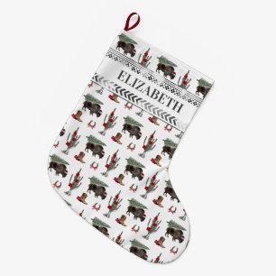 バッファローバイソンウェスタンランチカウボーイクリスマスツリー ラージクリスマスストッキング