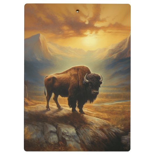 バッファローバイソンサンセットシルエット クリップボード (裏面)