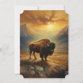 バッファローバイソンサンセットシルエット サンキューカード (正面)