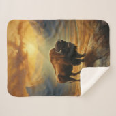 バッファローバイソンサンセットシルエット シェルパブランケット (正面(横))