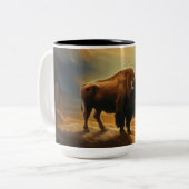 バッファローバイソンサンセットシルエット ツートーンマグカップ (正面左)