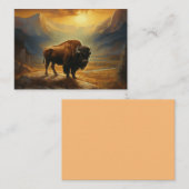 バッファローバイソンサンセットシルエット ノートカード (正面/裏面)